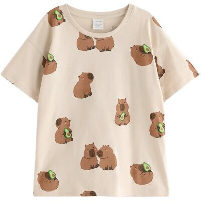 Lindex Top Ss Oversized Capybara 98/104 Cream 98/104 Lindex Top Ss Oversized Capybara 98/104 Cream 98/104