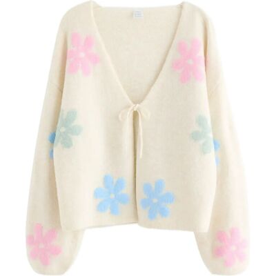 Lindex Cardigan Flower 134/140 Cream 134/140 Lindex Cardigan Flower 134/140 Cream 134/140