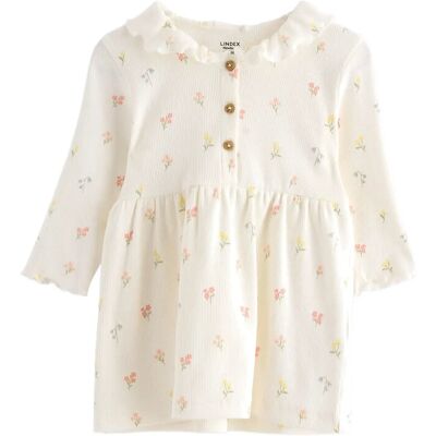 Lindex Dress Frilled Collar In Rib 68 Cream 68 Lindex Dress Frilled Collar In Rib 68 Cream 68