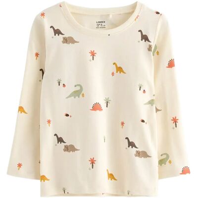 Lindex Top Mini Dino Aop 98 Cream 98 Lindex Top Mini Dino Aop 98 Cream 98