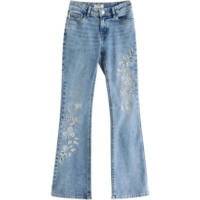 Lindex Freja Flared Leg Jeans With Embroidery 140 Blue 140 Lindex Freja Flared Leg Jeans With Embroidery 140 Blue 140
