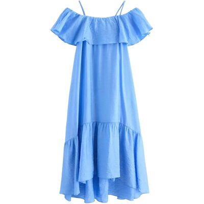 Lindex Dress With Flounces 158 Blue 158 Lindex Dress With Flounces 158 Blue 158