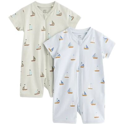 Lindex 2-Pack Pyjama Rompers 74 Blue 74 Lindex 2-Pack Pyjama Rompers 74 Blue 74