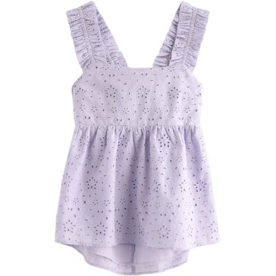 Lindex Sleeveless Blouse With Broderie Anglaise 134/140 Purple 134/140 Lindex Sleeveless Blouse With Broderie Anglaise 134/140 Purple 134/140
