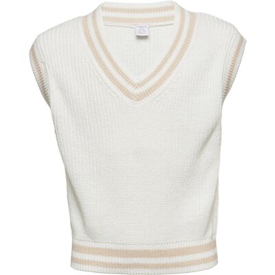 Lindex Sweater Vest Knitted Stripe 128 White 128 Lindex Sweater Vest Knitted Stripe 128 White 128