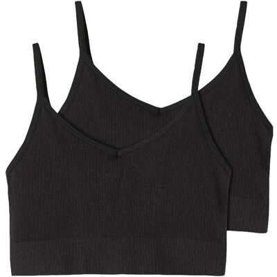 LMTD Nlfkailey Rib Bralette 2Pack Noos 134-140 Black 134-140 LMTD Nlfkailey Rib Bralette 2Pack Noos 134-140 Black 134-140