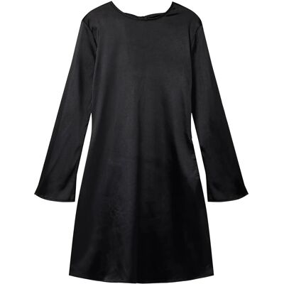LMTD Nlfsatin Ls Bow Dress 164 Black 164 LMTD Nlfsatin Ls Bow Dress 164 Black 164