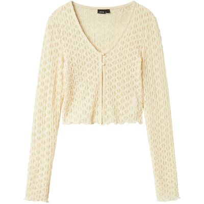 LMTD Nlfralma Ls Lace Short Cardigan 158-164 Yellow 158-164 LMTD Nlfralma Ls Lace Short Cardigan 158-164 Yellow 158-164