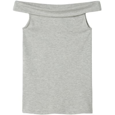 LMTD Nlfbenedicte Short Off Shoulder Top 158-164 Grey 158-164 LMTD Nlfbenedicte Short Off Shoulder Top 158-164 Grey 158-164