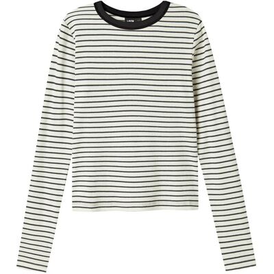 LMTD Nlfhinaja Ls Stripe Short S Top Noos 134-140 White 134-140 LMTD Nlfhinaja Ls Stripe Short S Top Noos 134-140 White 134-140
