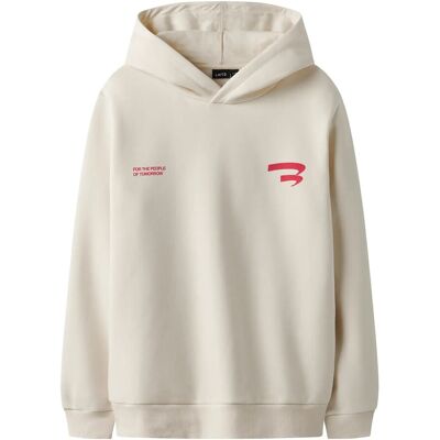 LMTD Nlnbase Ls L Sweat W. Hood 134-140 Cream 134-140 LMTD Nlnbase Ls L Sweat W. Hood 134-140 Cream 134-140