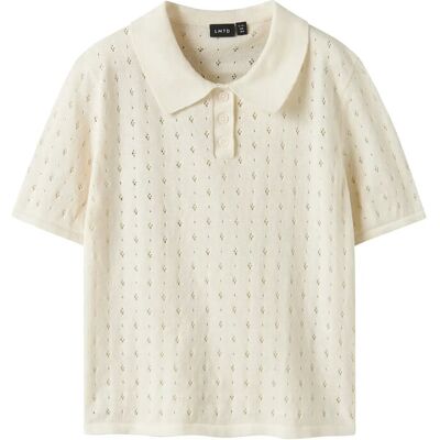 LMTD Nlfhoint Ss Short S Knit Polo 134-140 Cream 134-140 LMTD Nlfhoint Ss Short S Knit Polo 134-140 Cream 134-140
