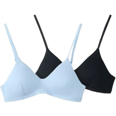 LMTD Nlfnantelle Bralette 2P 134-140 Blue 134-140 LMTD Nlfnantelle Bralette 2P 134-140 Blue 134-140