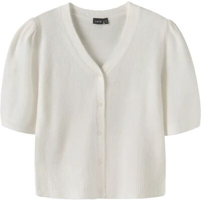 LMTD Nlflodet Ss Short S Knit V Cardigan 134-140 White 134-140 LMTD Nlflodet Ss Short S Knit V Cardigan 134-140 White 134-140