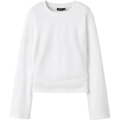 LMTD Nlfnovegat Ls Short Ruched Top 134-140 White 134-140 LMTD Nlfnovegat Ls Short Ruched Top 134-140 White 134-140