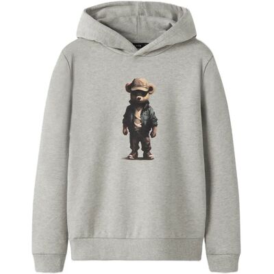 LMTD Nlmnamse Ls Bru Sweat W. Hood 170-176 Grey 170-176 LMTD Nlmnamse Ls Bru Sweat W. Hood 170-176 Grey 170-176