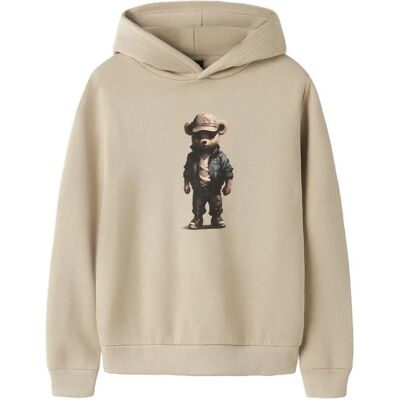 LMTD Nlmnamse Ls Bru Sweat W. Hood 146-152 Beige 146-152 LMTD Nlmnamse Ls Bru Sweat W. Hood 146-152 Beige 146-152