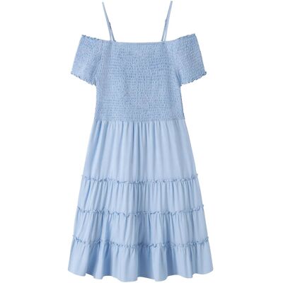 LMTD Nlfsandy Solid Sl Short Dress 158 Blue 158 LMTD Nlfsandy Solid Sl Short Dress 158 Blue 158