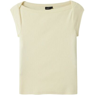LMTD Nlfkana Ss Short Boatneck Top 134-140 Cream 134-140 LMTD Nlfkana Ss Short Boatneck Top 134-140 Cream 134-140