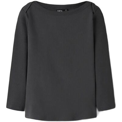 LMTD Nlfenvo 3/4 Short Boatneck S Top 146-152 Grey 146-152 LMTD Nlfenvo 3/4 Short Boatneck S Top 146-152 Grey 146-152