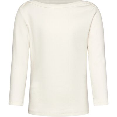 LMTD Nlfenvo 3/4 Short Boatneck S Top 158-164 Cream 158-164 LMTD Nlfenvo 3/4 Short Boatneck S Top 158-164 Cream 158-164