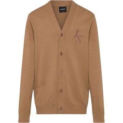 Scott L&S Monogram Button Through Cardigan 164-170 Brown 164-170 Scott L&S Monogram Button Through Cardigan 164-170 Brown 164-170