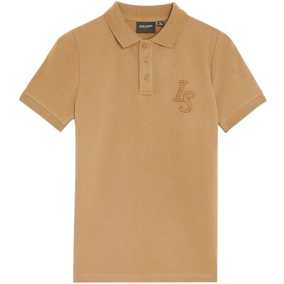 Scott L&S Monogram Polo Shirt 12-13 Beige 12-13 Scott L&S Monogram Polo Shirt 12-13 Beige 12-13