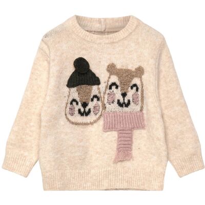 Mango Knit Embroidered Sweater 12-18M Cream 12-18M Mango Knit Embroidered Sweater 12-18M Cream 12-18M