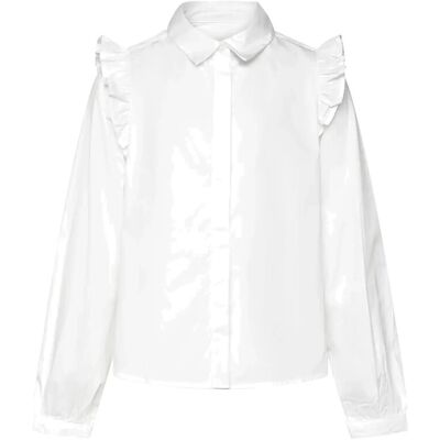 Mango Shirt With Ruffle Detail 116 White 116 Mango Shirt With Ruffle Detail 116 White 116