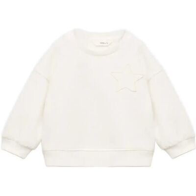 Mango Sweatshirt With Embroidered Star 18-24M Cream 18-24M Mango Sweatshirt With Embroidered Star 18-24M Cream 18-24M