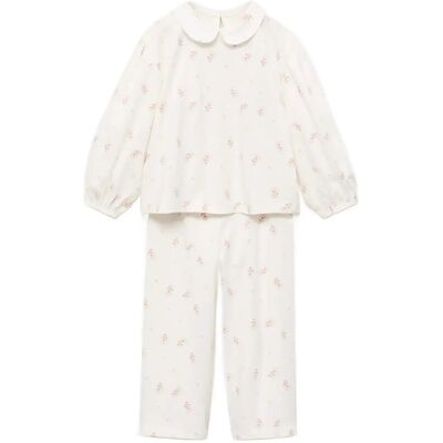 Mango Baby-Collar Printed Pyjamas 5-6 White 5-6 Mango Baby-Collar Printed Pyjamas 5-6 White 5-6