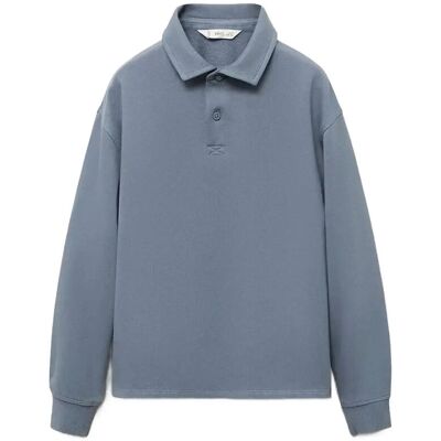 Mango Polo-Neck Sweatshirt 9-10 Blue 9-10 Mango Polo-Neck Sweatshirt 9-10 Blue 9-10
