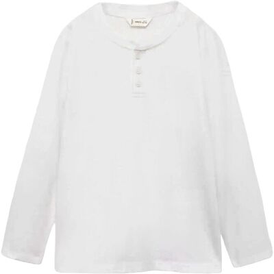 Mango Long Sleeve Cotton T-Shirt 9-12M White 9-12M Mango Long Sleeve Cotton T-Shirt 9-12M White 9-12M