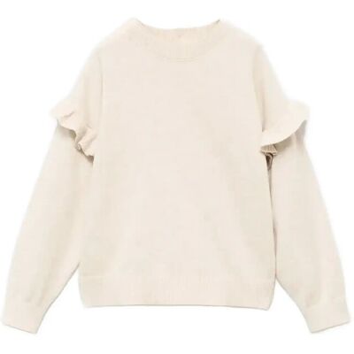 Mango Ruffle Knitted Sweater 12-18M Cream 12-18M Mango Ruffle Knitted Sweater 12-18M Cream 12-18M
