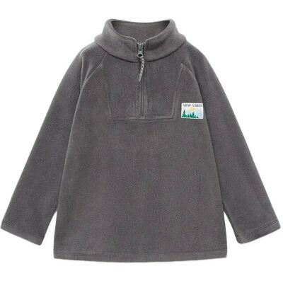 Mango Zip-Up Fleece Sweatshirt 9-12M Grey 9-12M Mango Zip-Up Fleece Sweatshirt 9-12M Grey 9-12M