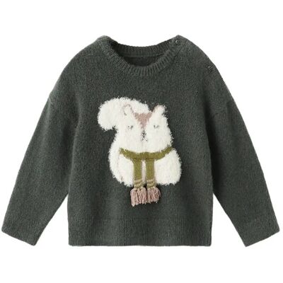 Mango Sweater With Embroidered Animal 12-18M Khaki 12-18M Mango Sweater With Embroidered Animal 12-18M Khaki 12-18M