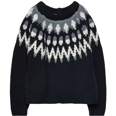 Mango Jacquard Knitted Sweater 12-18M Navy 12-18M Mango Jacquard Knitted Sweater 12-18M Navy 12-18M