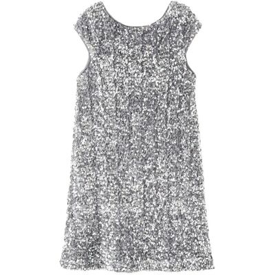 Mango Short Dress With Sequins 11-12 Silver 11-12 Mango Short Dress With Sequins 11-12 Silver 11-12