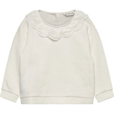 Mango Babydoll Neck Sweatshirt 6-9M White 6-9M Mango Babydoll Neck Sweatshirt 6-9M White 6-9M
