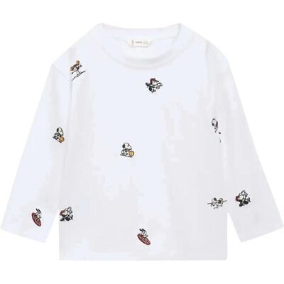 Mango Snoopy Embroidered T-Shirt 5-6 White 5-6 Mango Snoopy Embroidered T-Shirt 5-6 White 5-6