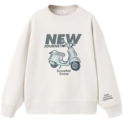 Mango Printed Cotton Sweatshirt 9-10 Beige 9-10 Mango Printed Cotton Sweatshirt 9-10 Beige 9-10