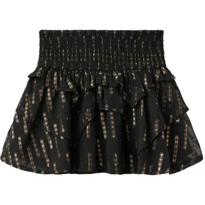 Mango Ruffled Lurex Skirt 9-10 Black 9-10 Mango Ruffled Lurex Skirt 9-10 Black 9-10