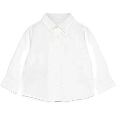 Mango Oxford Cotton Shirt 3-4 White 3-4 Mango Oxford Cotton Shirt 3-4 White 3-4