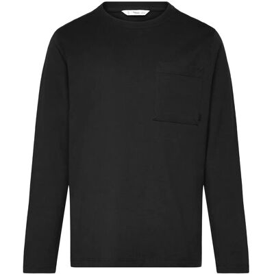 Mango Long-Sleeved T-Shirt With Pocket 11-12 Black 11-12 Mango Long-Sleeved T-Shirt With Pocket 11-12 Black 11-12