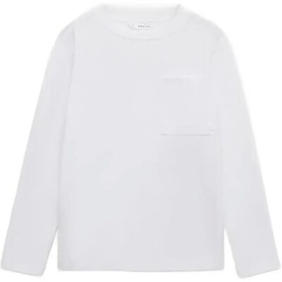 Mango Long-Sleeved T-Shirt With Pocket 11-12 White 11-12 Mango Long-Sleeved T-Shirt With Pocket 11-12 White 11-12