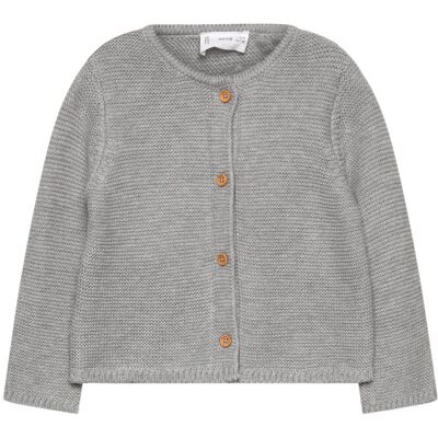 Mango Knitted Button Cardigan 3-6M Grey 3-6M Mango Knitted Button Cardigan 3-6M Grey 3-6M