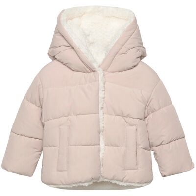 Mango Padded Anorak With Fur-Effect Interior 2-3 Beige 2-3 Mango Padded Anorak With Fur-Effect Interior 2-3 Beige 2-3
