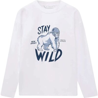 Mango Short-Sleeved Printed T-Shirt 5-6 White 5-6 Mango Short-Sleeved Printed T-Shirt 5-6 White 5-6