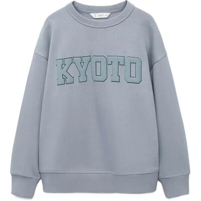Mango Oversized Cotton Sweatshirt 5-6 Blue 5-6 Mango Oversized Cotton Sweatshirt 5-6 Blue 5-6