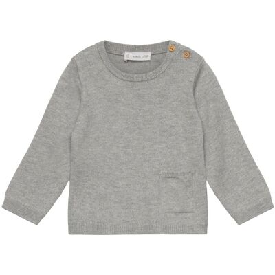 Mango Knit Pocket Sweater 9-12M Grey 9-12M Mango Knit Pocket Sweater 9-12M Grey 9-12M